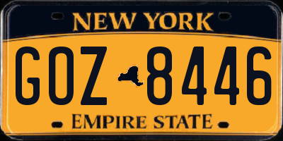 NY license plate GOZ8446