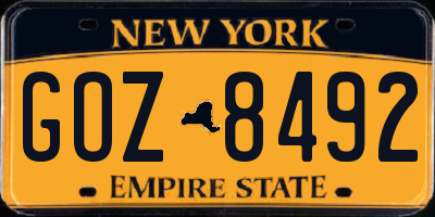 NY license plate GOZ8492