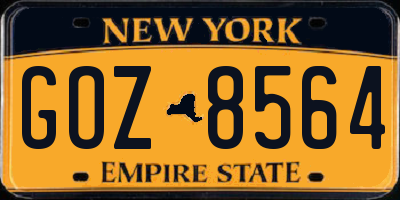 NY license plate GOZ8564