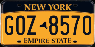 NY license plate GOZ8570