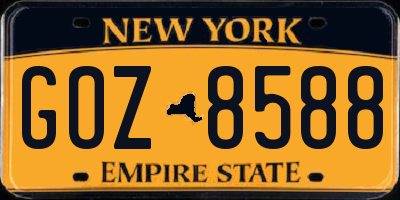 NY license plate GOZ8588