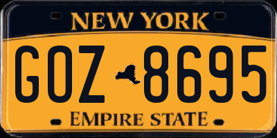 NY license plate GOZ8695