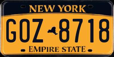 NY license plate GOZ8718