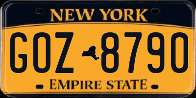 NY license plate GOZ8790