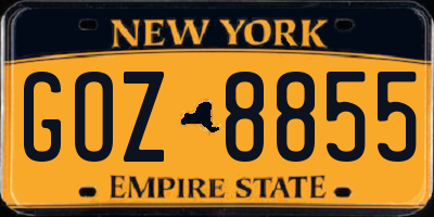 NY license plate GOZ8855