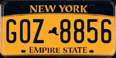 NY license plate GOZ8856