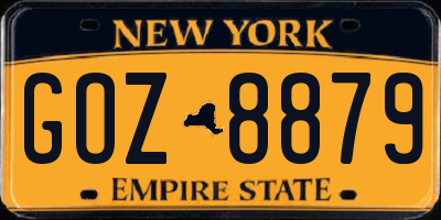 NY license plate GOZ8879
