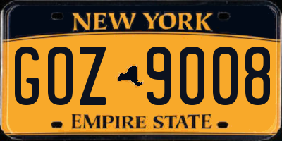 NY license plate GOZ9008