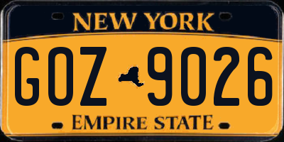 NY license plate GOZ9026