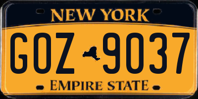 NY license plate GOZ9037