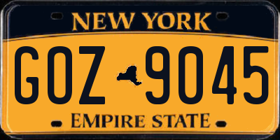 NY license plate GOZ9045