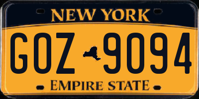 NY license plate GOZ9094