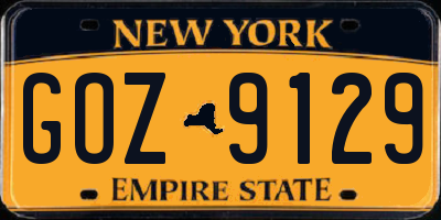 NY license plate GOZ9129