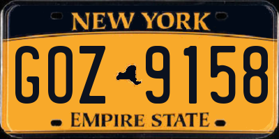 NY license plate GOZ9158
