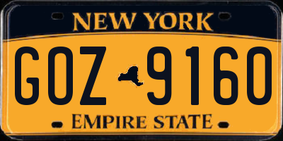 NY license plate GOZ9160