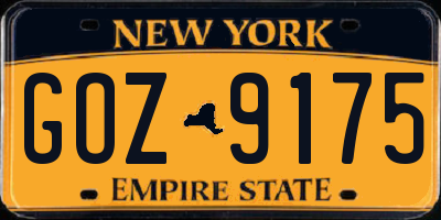 NY license plate GOZ9175
