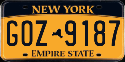 NY license plate GOZ9187