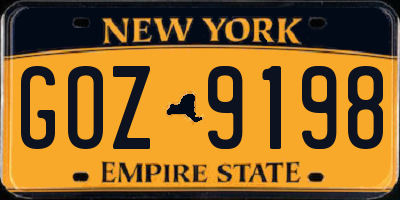 NY license plate GOZ9198