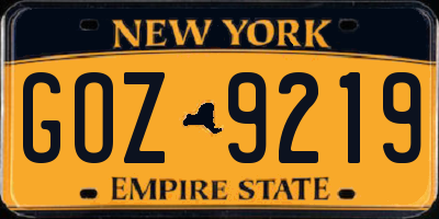 NY license plate GOZ9219