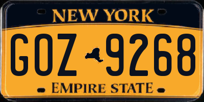 NY license plate GOZ9268