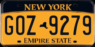 NY license plate GOZ9279