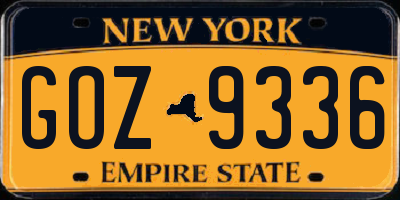 NY license plate GOZ9336