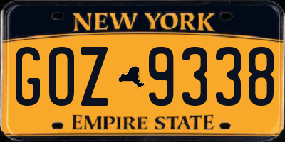 NY license plate GOZ9338