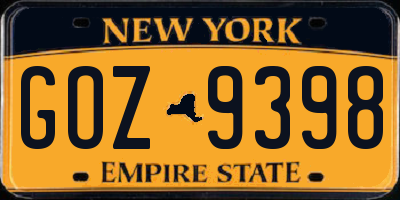 NY license plate GOZ9398