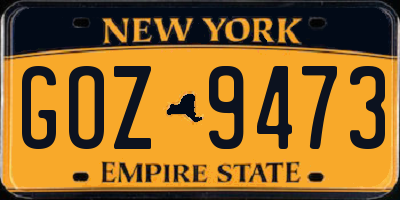 NY license plate GOZ9473