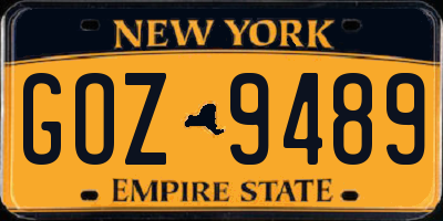 NY license plate GOZ9489