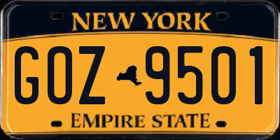 NY license plate GOZ9501