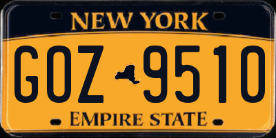 NY license plate GOZ9510
