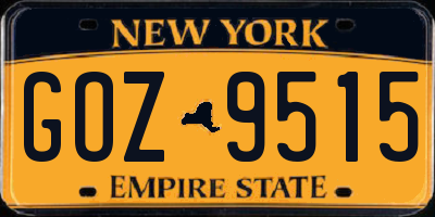 NY license plate GOZ9515