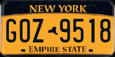 NY license plate GOZ9518