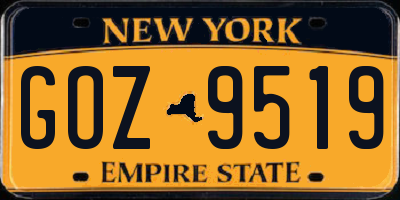 NY license plate GOZ9519