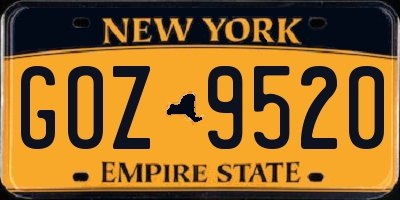 NY license plate GOZ9520