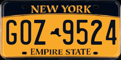 NY license plate GOZ9524