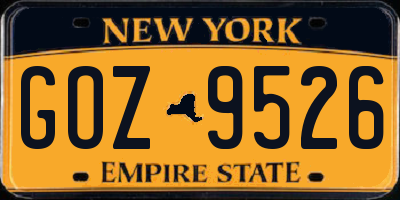 NY license plate GOZ9526