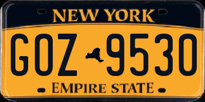 NY license plate GOZ9530