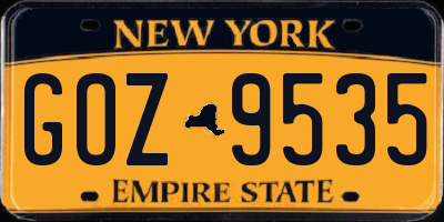 NY license plate GOZ9535