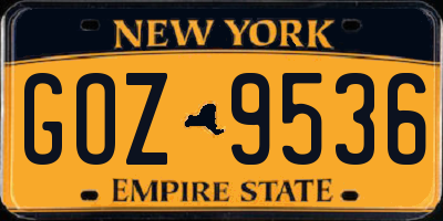 NY license plate GOZ9536