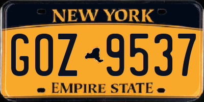 NY license plate GOZ9537