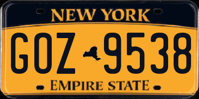NY license plate GOZ9538