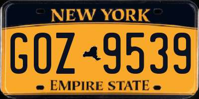 NY license plate GOZ9539