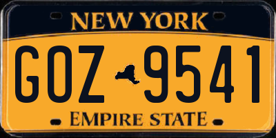 NY license plate GOZ9541