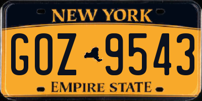 NY license plate GOZ9543