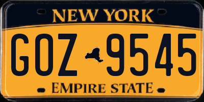 NY license plate GOZ9545