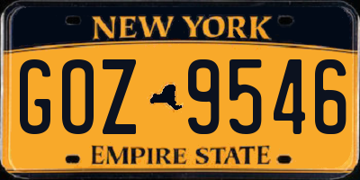 NY license plate GOZ9546