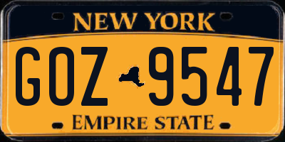 NY license plate GOZ9547