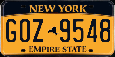 NY license plate GOZ9548